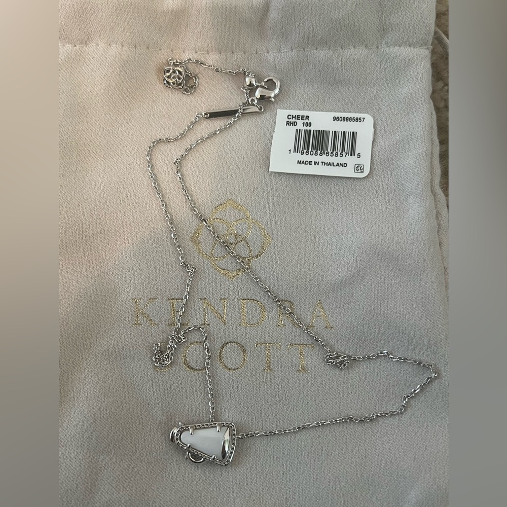 Kendra Scott Cheer Necklace Silver Brand New